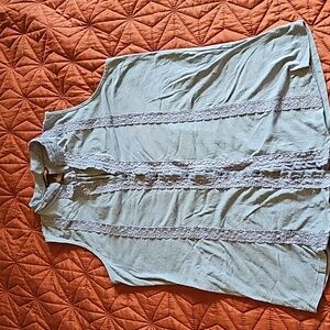 BIT & Bridle Dressy Button Up Tank Top S. M